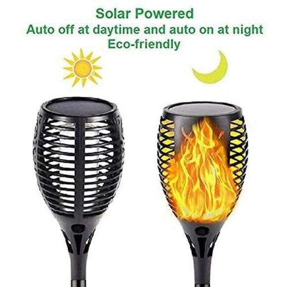4-Pack Solar Flame Torch (Super Large Size) Solar Torches with Flickering Flame - Picture 4 of 7